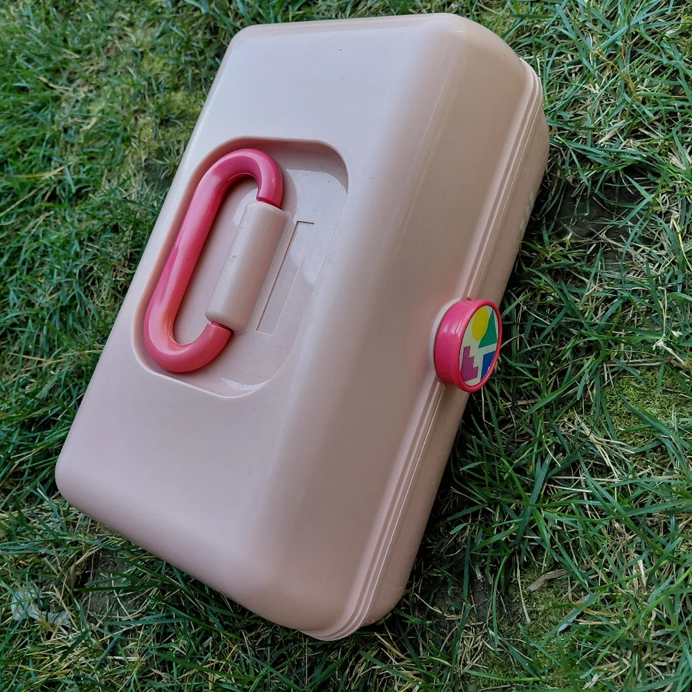 Vintage Y2k Caboodles On The Go Girl classic pink storage tote box & mirror